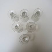 6 Antique Caton Style Crystal Stemmed Glasses H11 cm