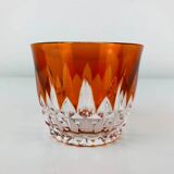 Orange overlay crystal glass in Piccadilly style by Baccarat.