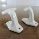 Pair of coat hooks, coat rack, in white porcelain, art deco 30s 40s
