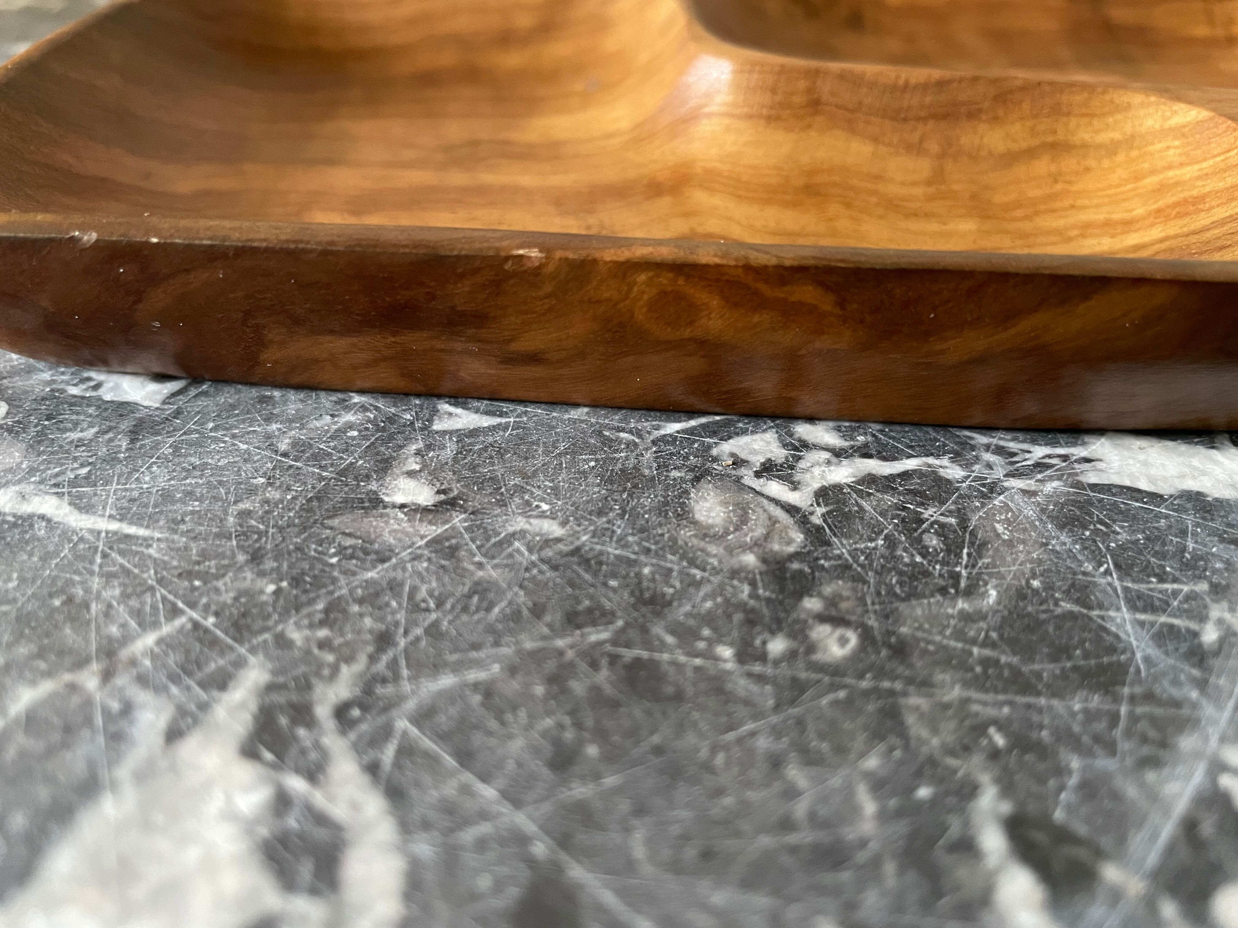 Wooden compartmentalized dish