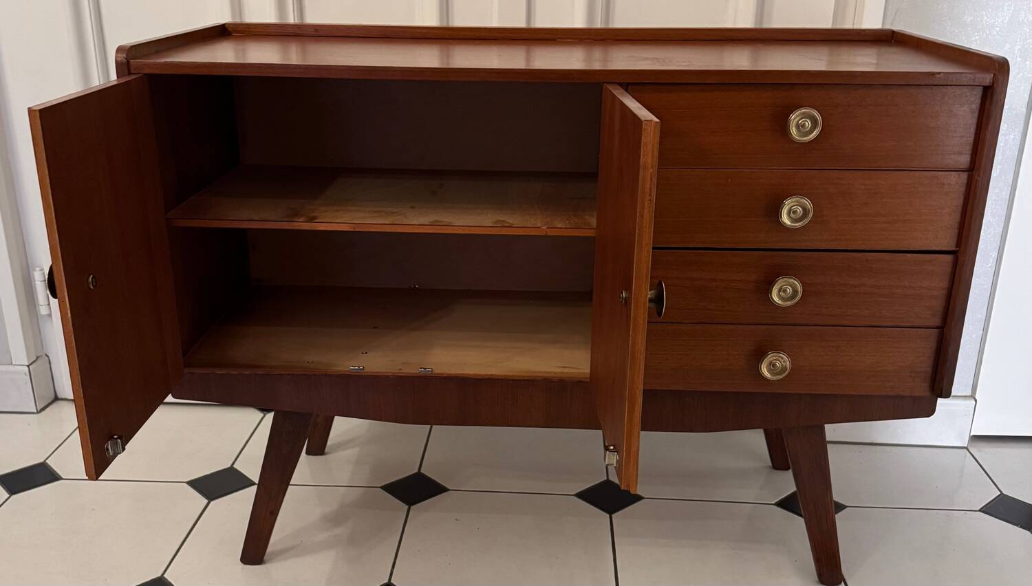 Vintage sideboard with compass feet