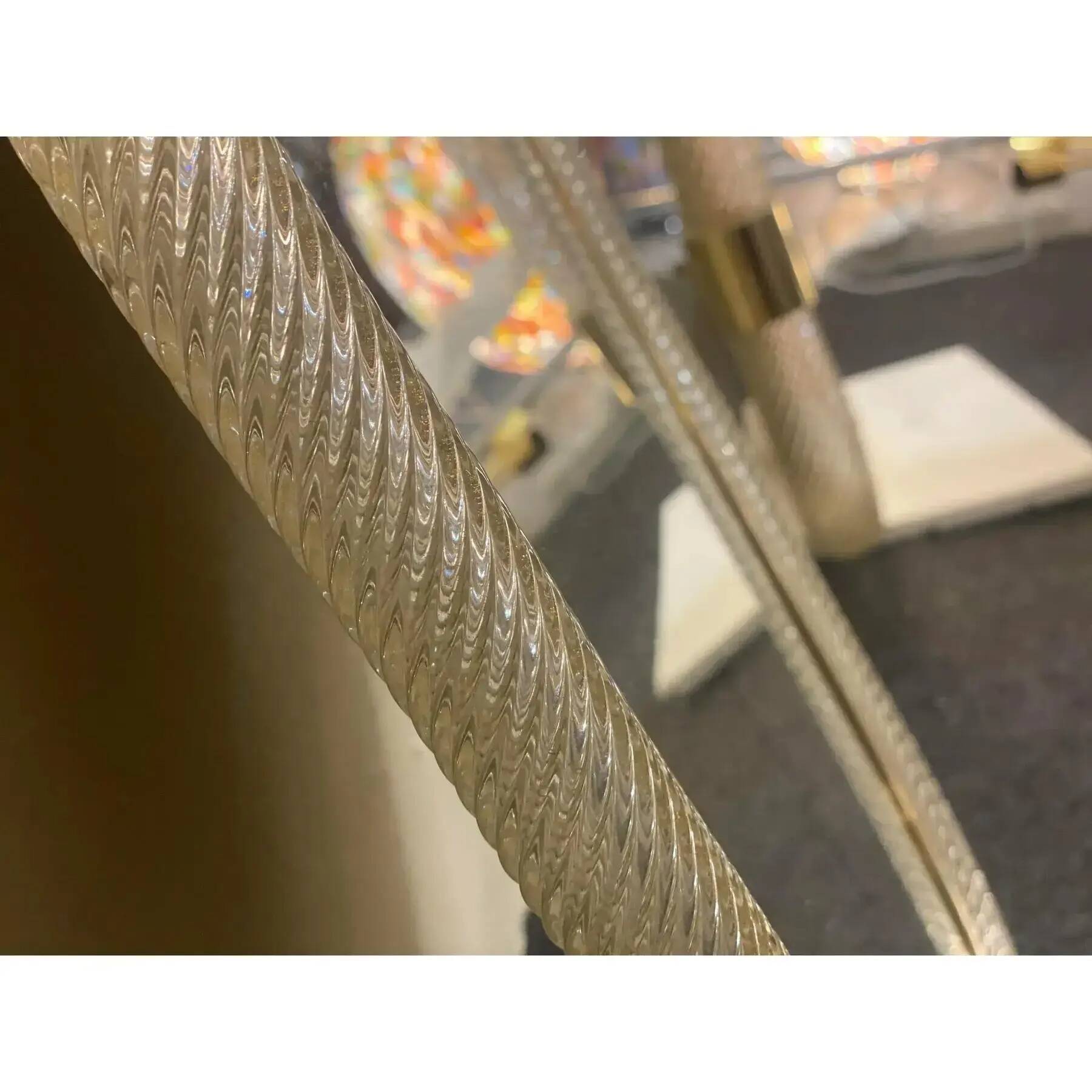 Venetian Style Murano Glass Mirror with Twisted Torciglione Frame