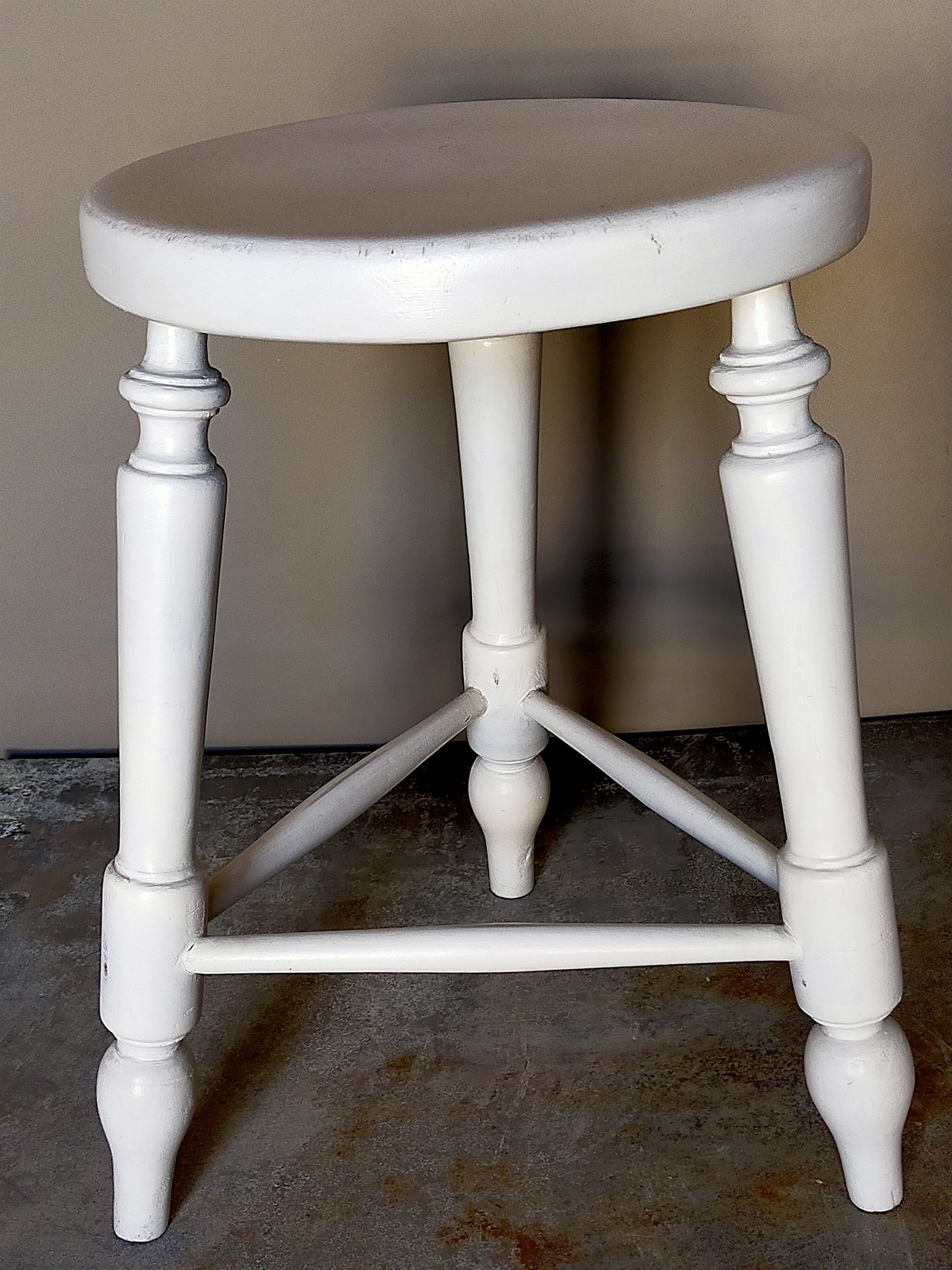 Painted solid turned wooden tripod