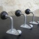 3 school hooks from the 60s in metal and bakelite