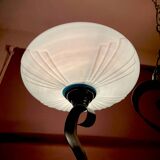 Art Deco chandelier with blue opaline glass