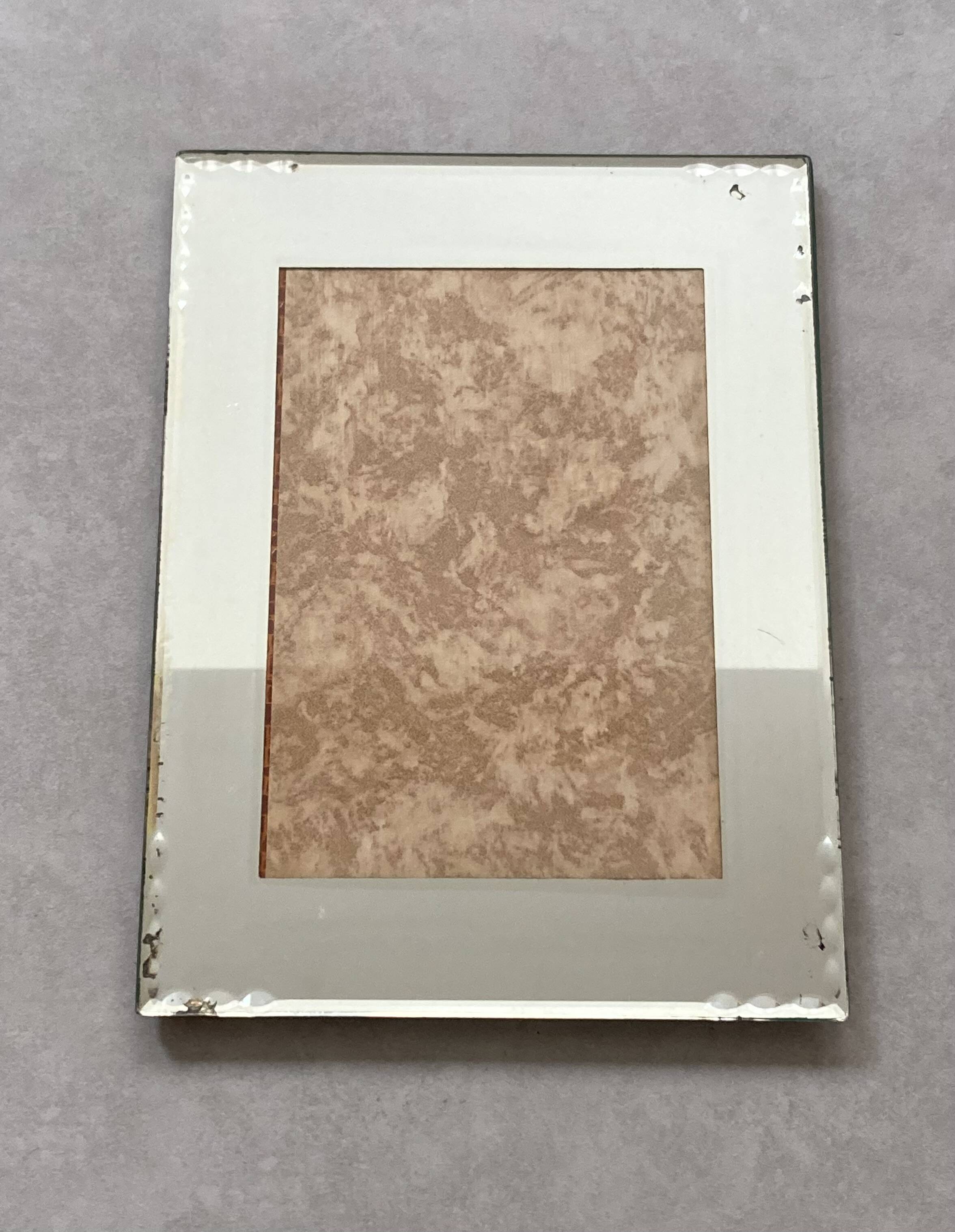 Beveled mirror photo frame 18 x 24cm 1940s