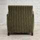 1950s, Danish relax armchair, green furniture velour, carved oak wood.