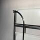 Vintage folding dessert table in chrome metal with enamelled trays.