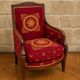 Pair of Empire period armchairs in mahogany