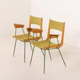 Boomerang chair attr. to Carlo De Carli, set of 2, Italy 1950s