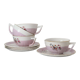 Set of 4 cups and sub-cups Moulin des Loups, vintage