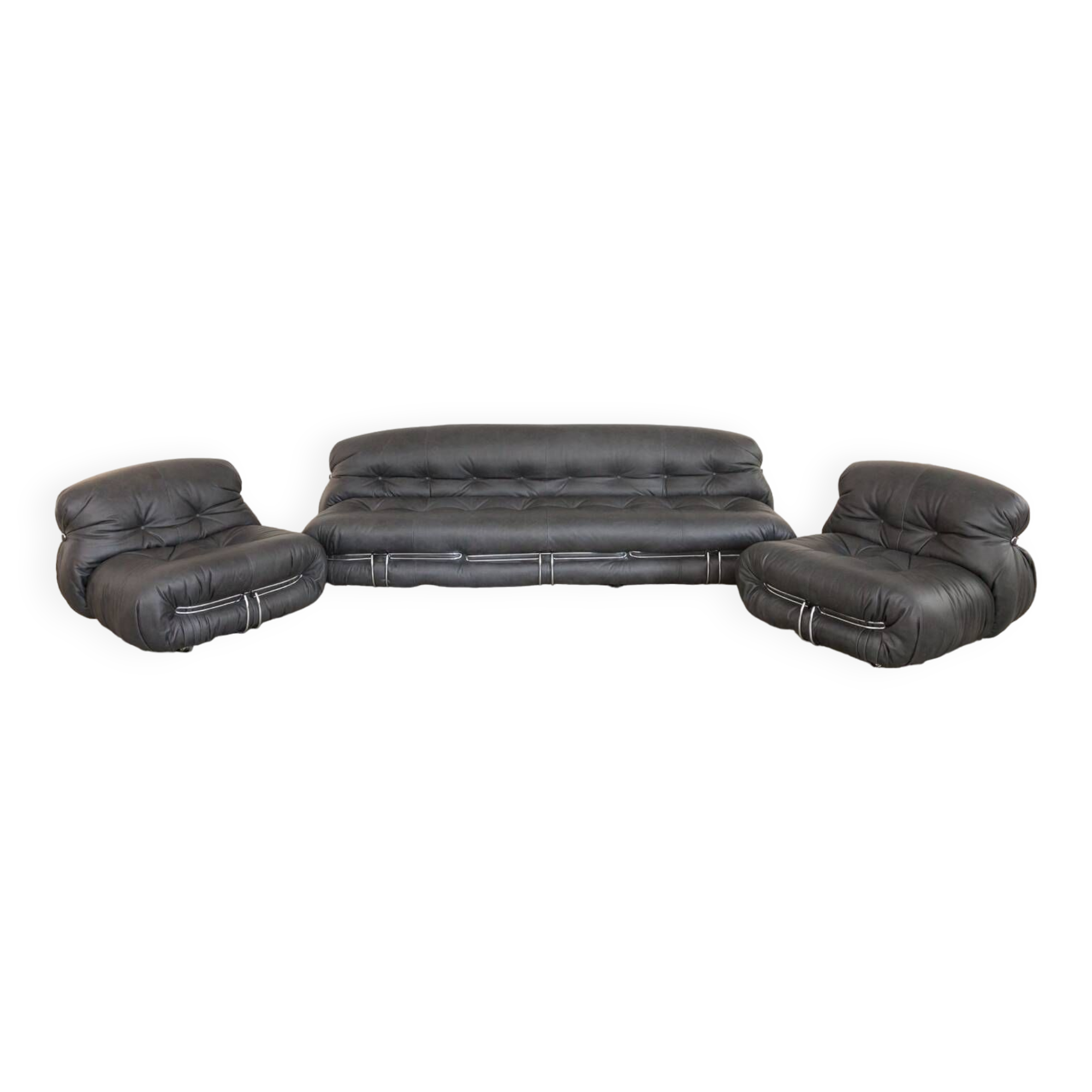 Soriana Set : Sofa and 2 Sofa Chairs by Afra and Tobia Scarpa for Cassina