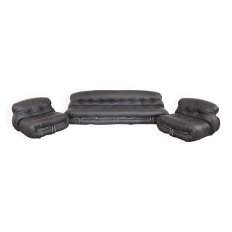 Soriana Set : Sofa and 2 Sofa Chairs by Afra and Tobia Scarpa for Cassina