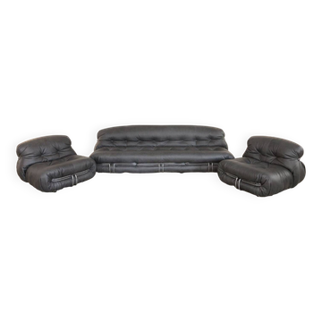 Soriana Set : Sofa and 2 Sofa Chairs by Afra and Tobia Scarpa for Cassina
