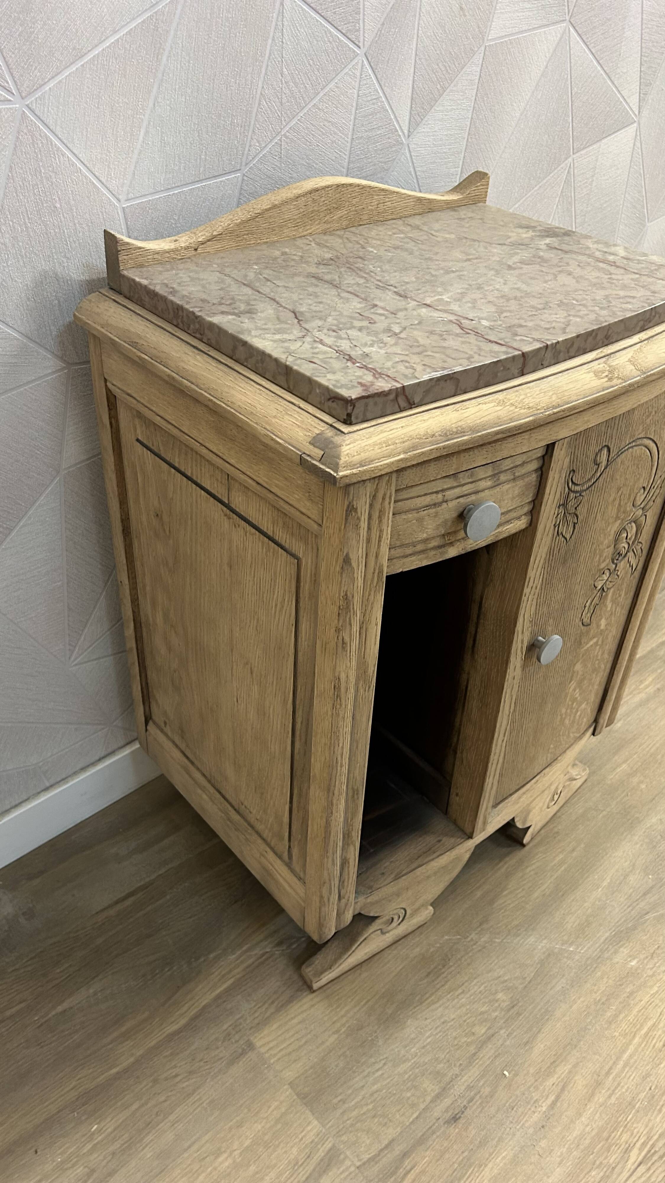 Antique art deco airbrushed bedside table