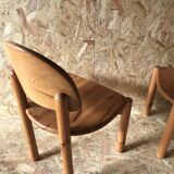 Pair of solid pine chairs by Rainer Daumiller, Germany 1960