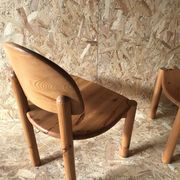 Pair of solid pine chairs by Rainer Daumiller, Germany 1960