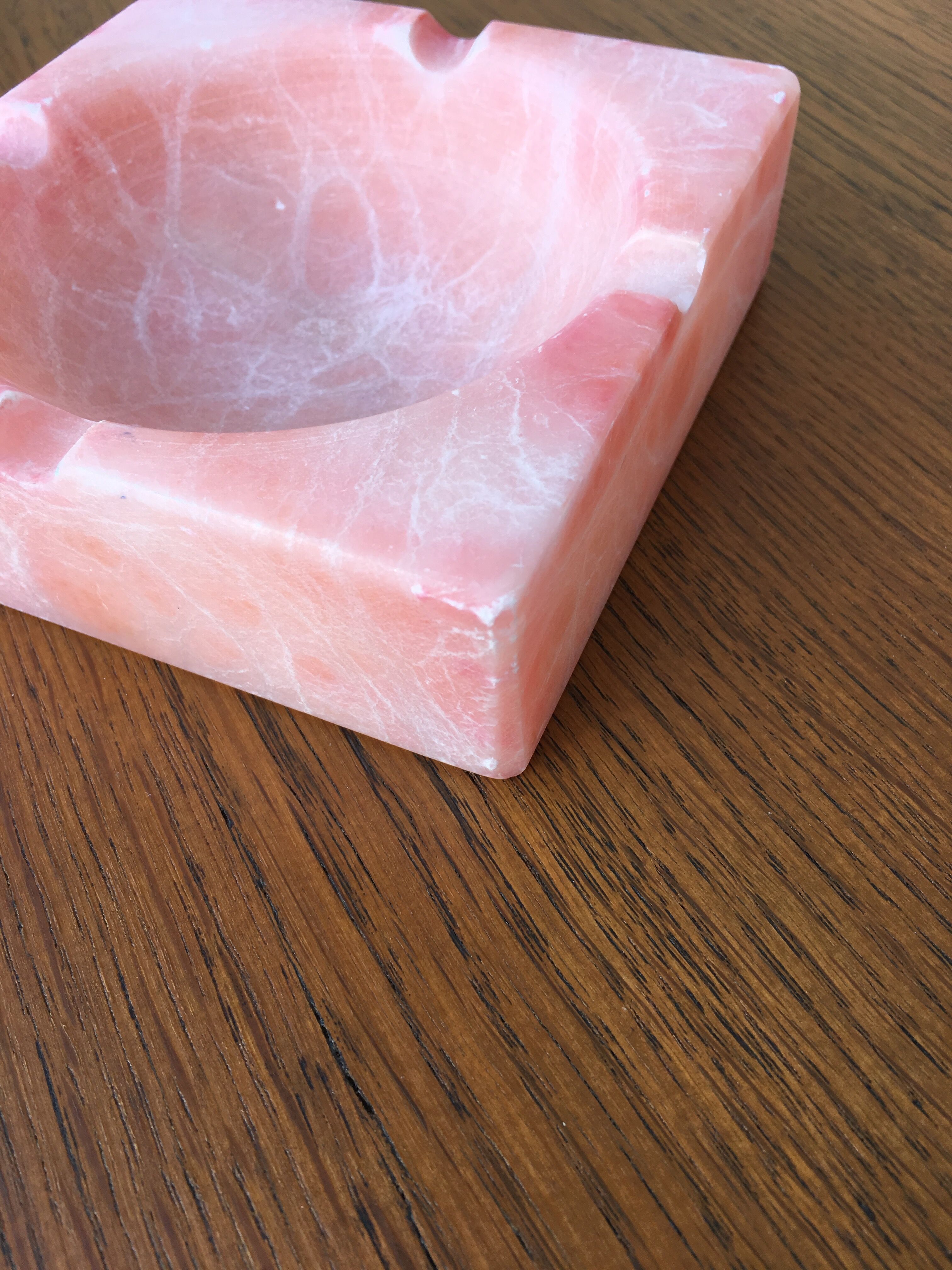Pink marble ashtray