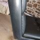 Pair of cofemo-italy armchairs. black leather. 1980.