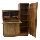 Art Deco secretary in elm burl - 1930s - Excellent condition