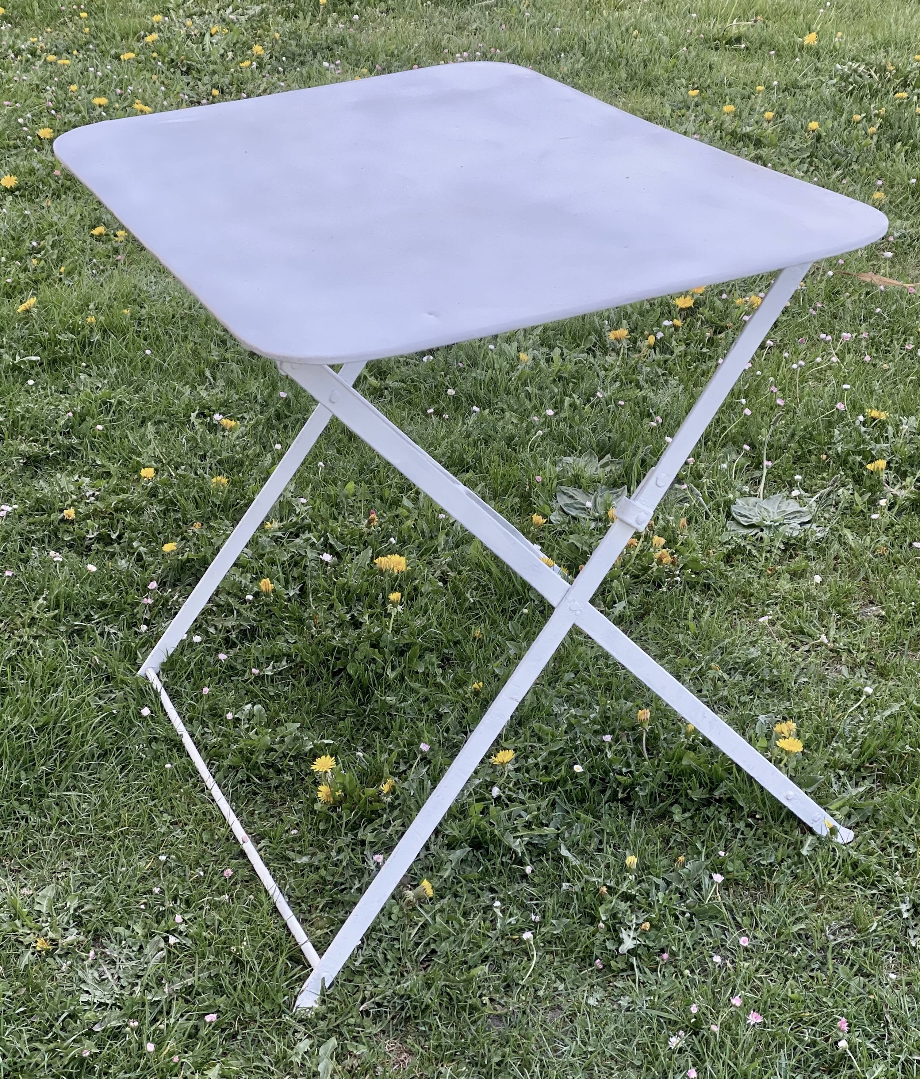 Vintage 1950s wrought iron folding garden table