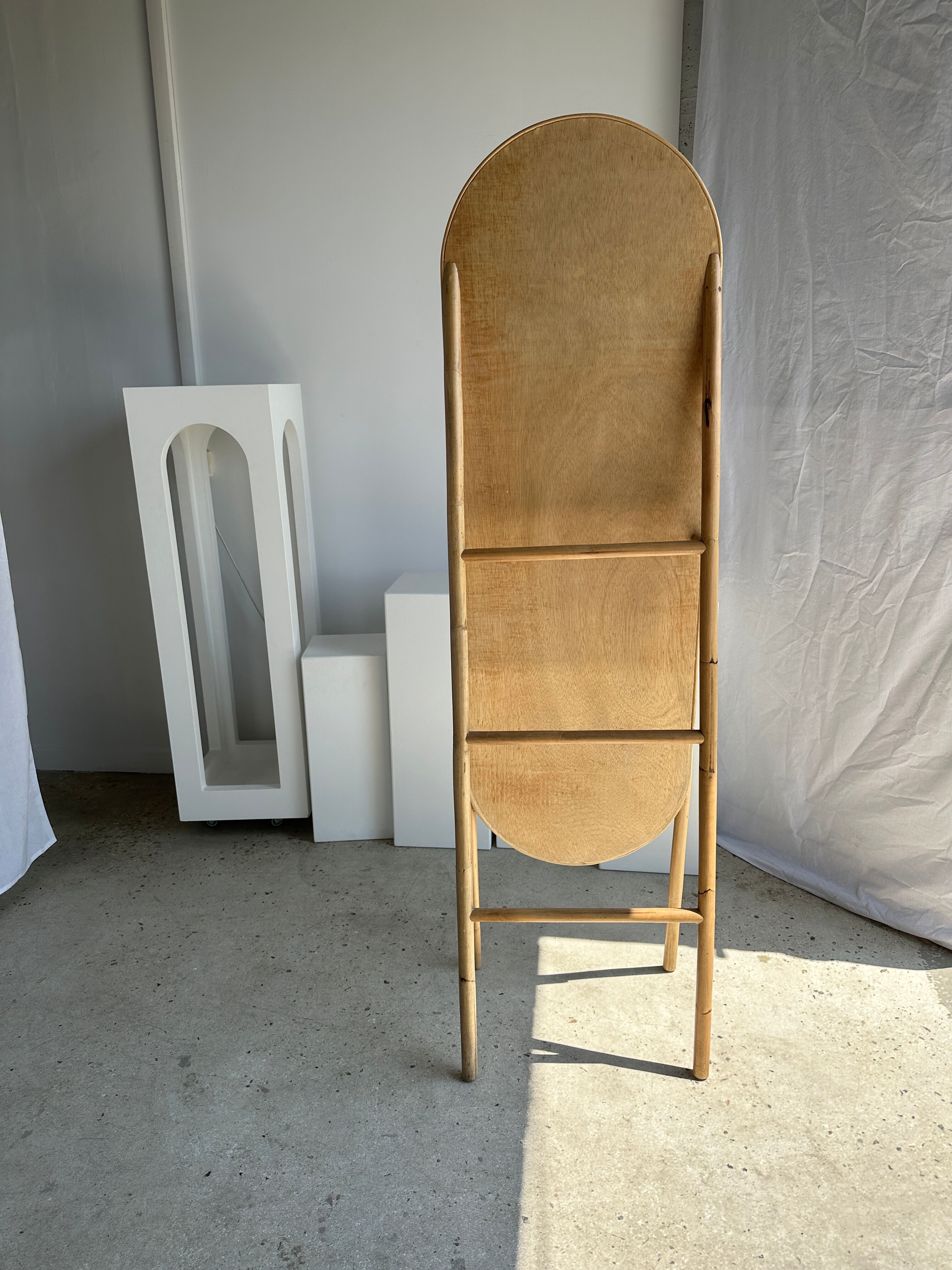 Floor mirror in bamboo and rattan H:1m80