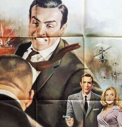 Original poster 1st print of 1965 Golfinger James Bond Sean Connery 120x160 cm