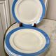 lot of 6 flat plates sky blue Saint-Amand model "Languedoc" 50s