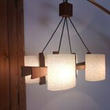 Scandinavian style hanging lamp in perspex and wood