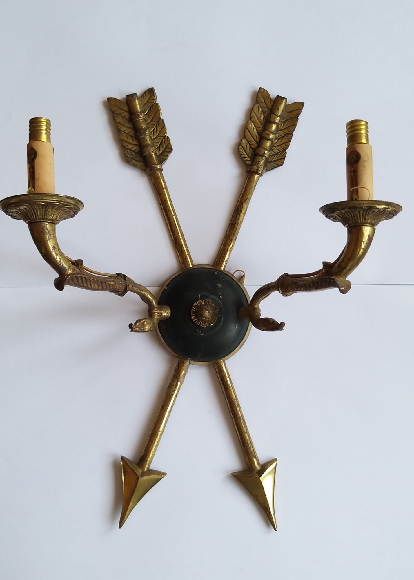 Pair of bronze sconces in Empire House Creation "R.B" 1950/1960