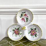 Vallauris 3-bowl set with flower decor