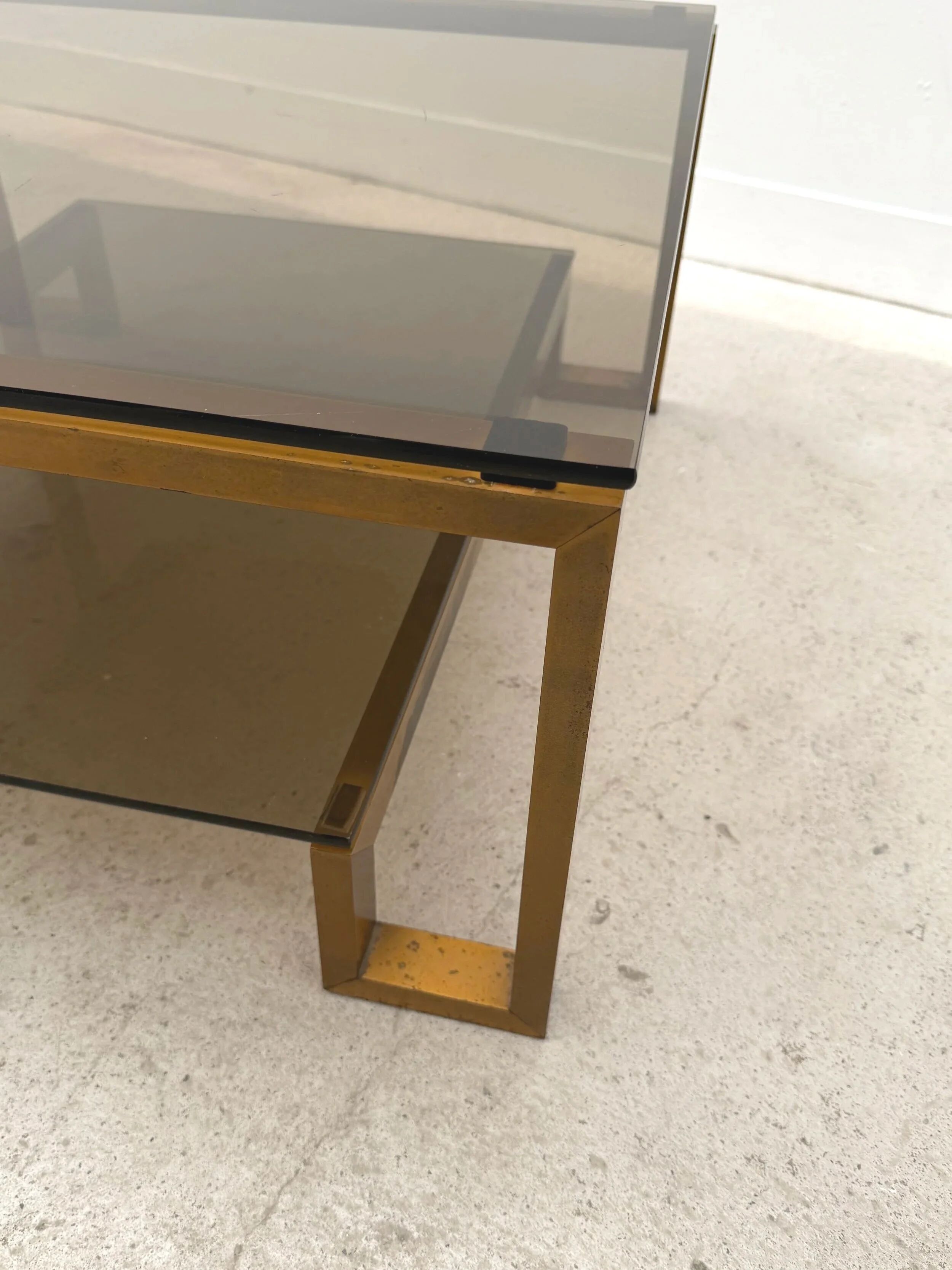 Metal and glass coffee table, 1970