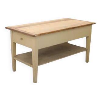 Worktable In Cream Lacquered Poplar Wood, Italy Late 19th Century