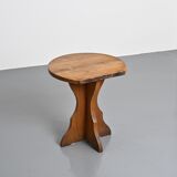 Wall-mounted table in solid wood, French Alps, around 1970.