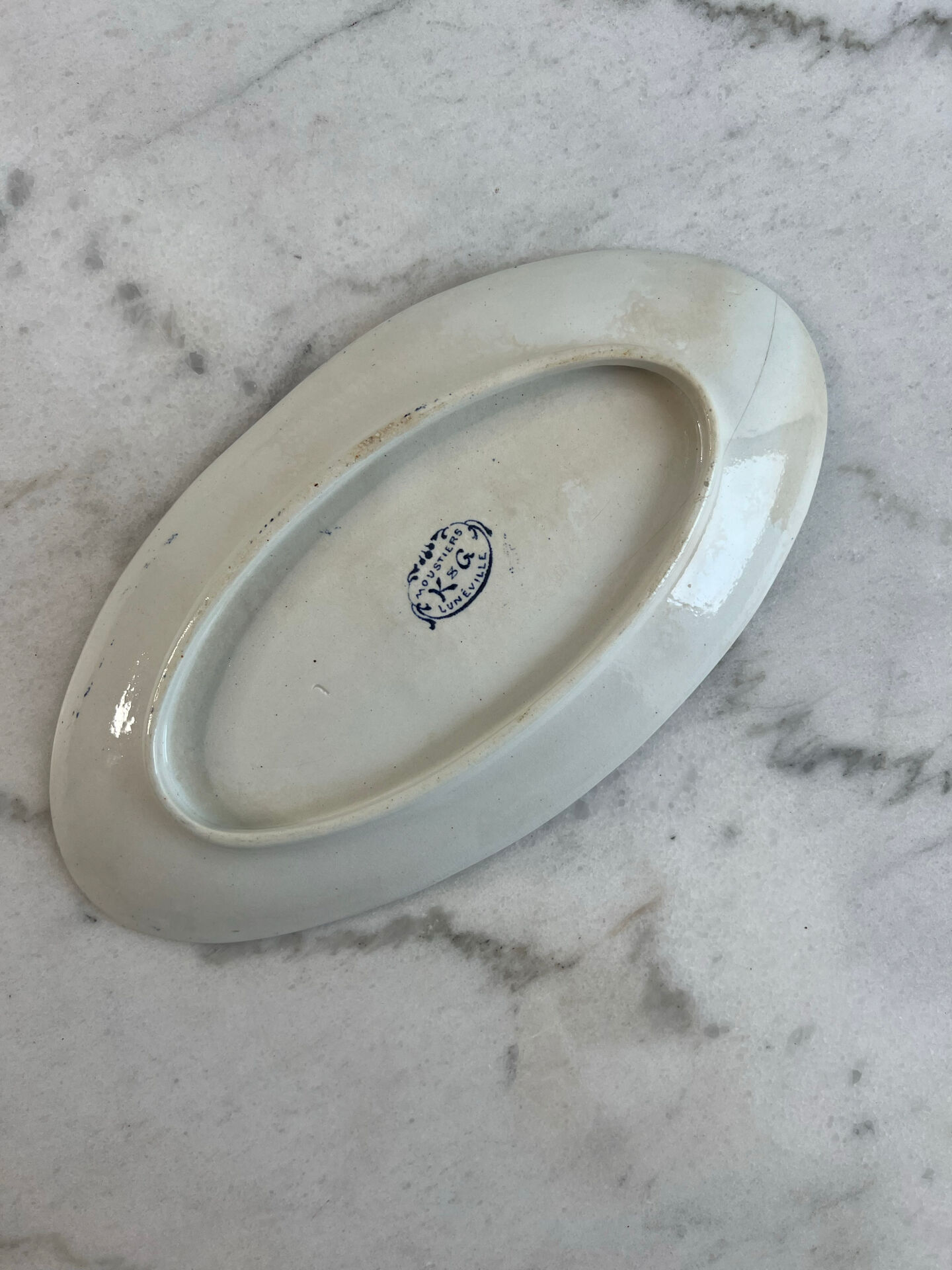 Set of 2 oval dishes Lunéville KG — Moustiers Collection, Earthenware
