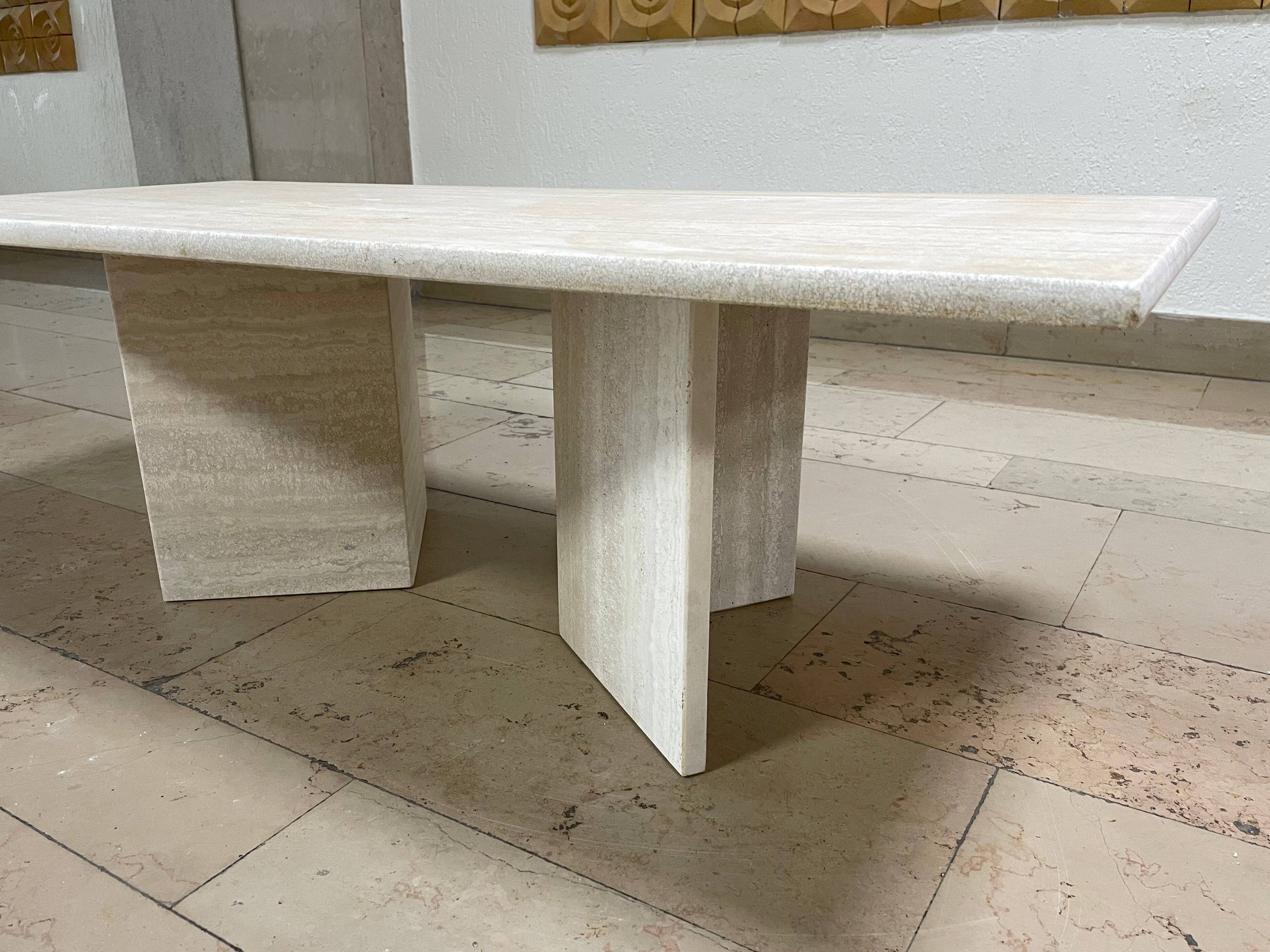 Travertine coffee table - 1980s