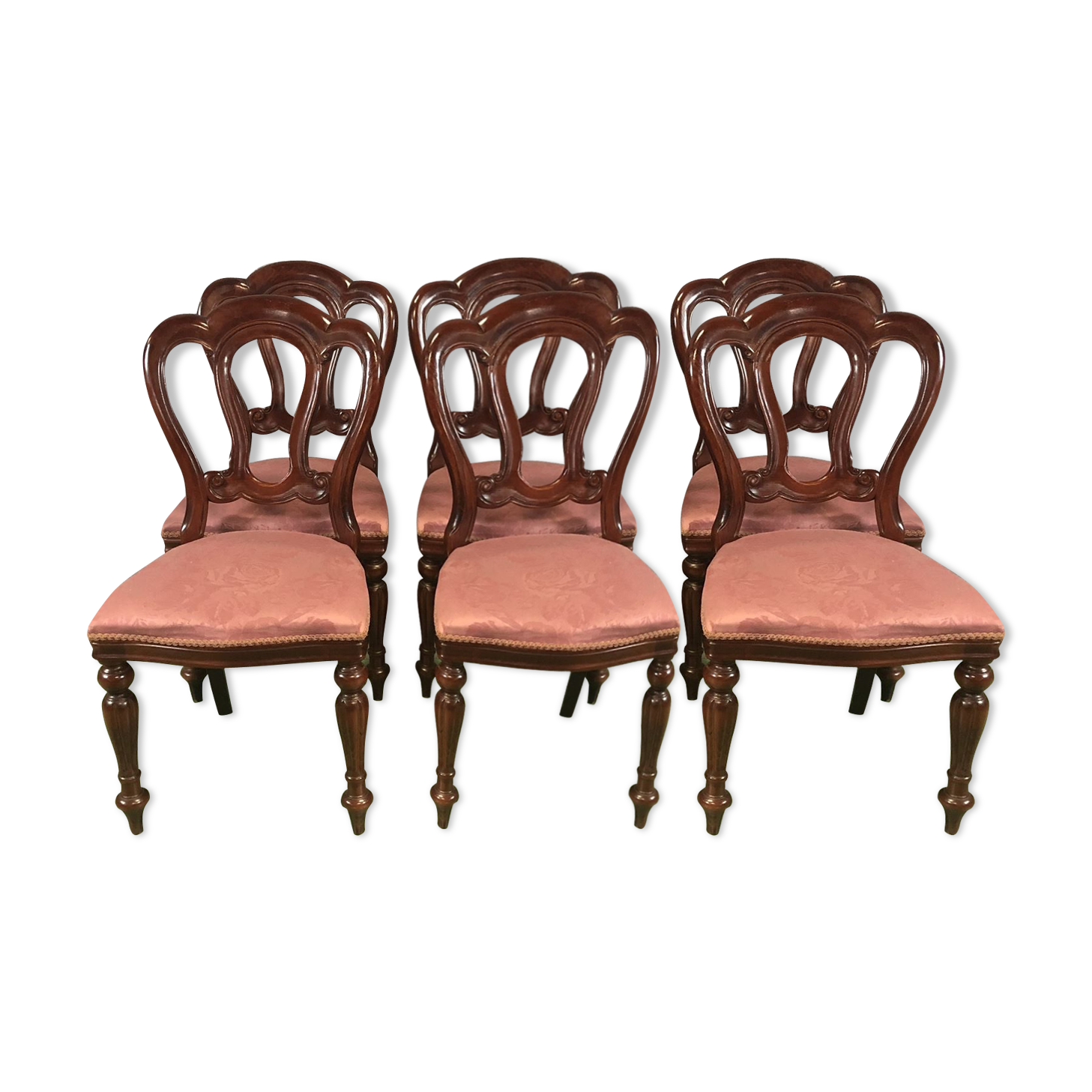Suite de 6 chaises de style Victorien en acajou