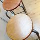 Pair of high wooden stools and metal industrial style 60/70