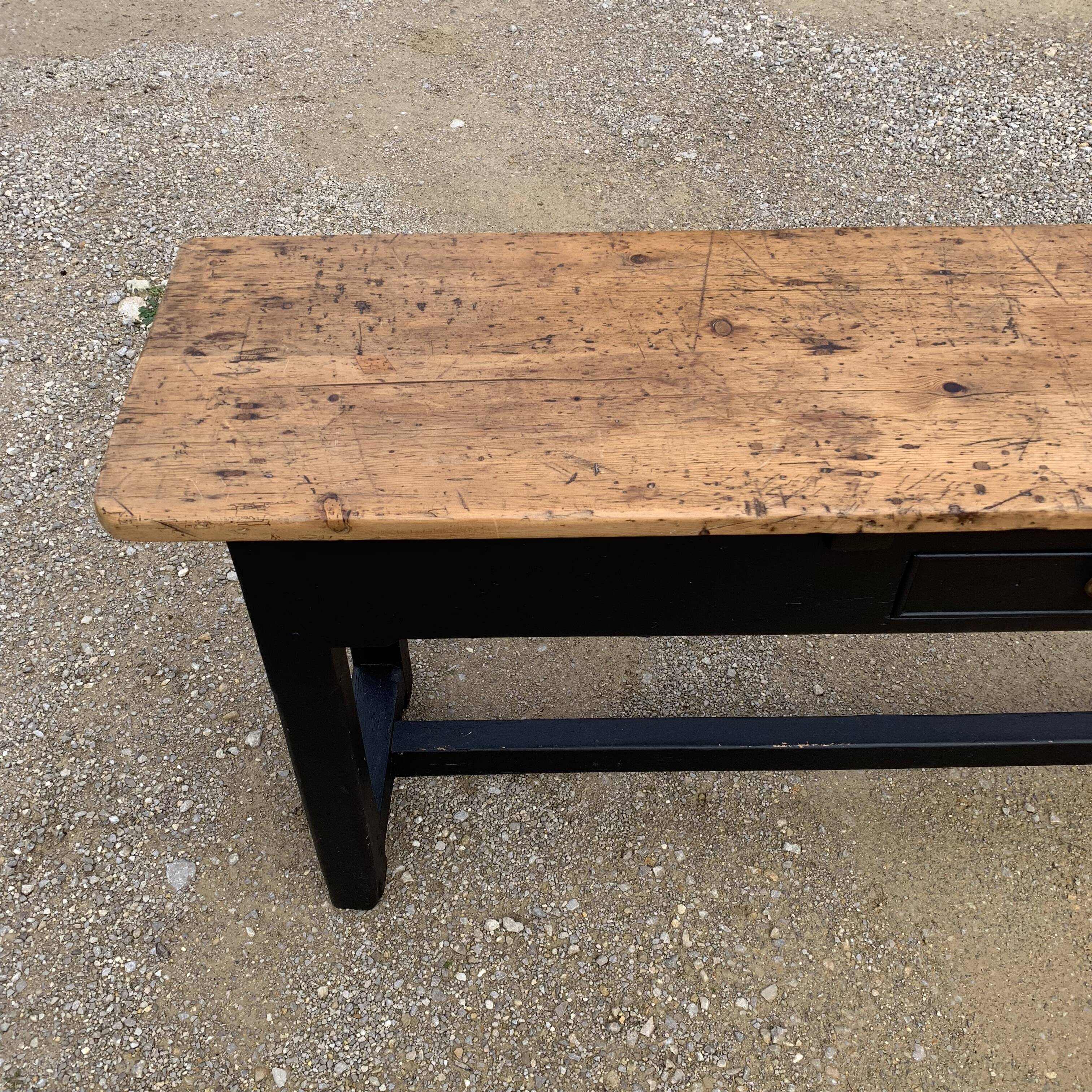 Old black wooden console