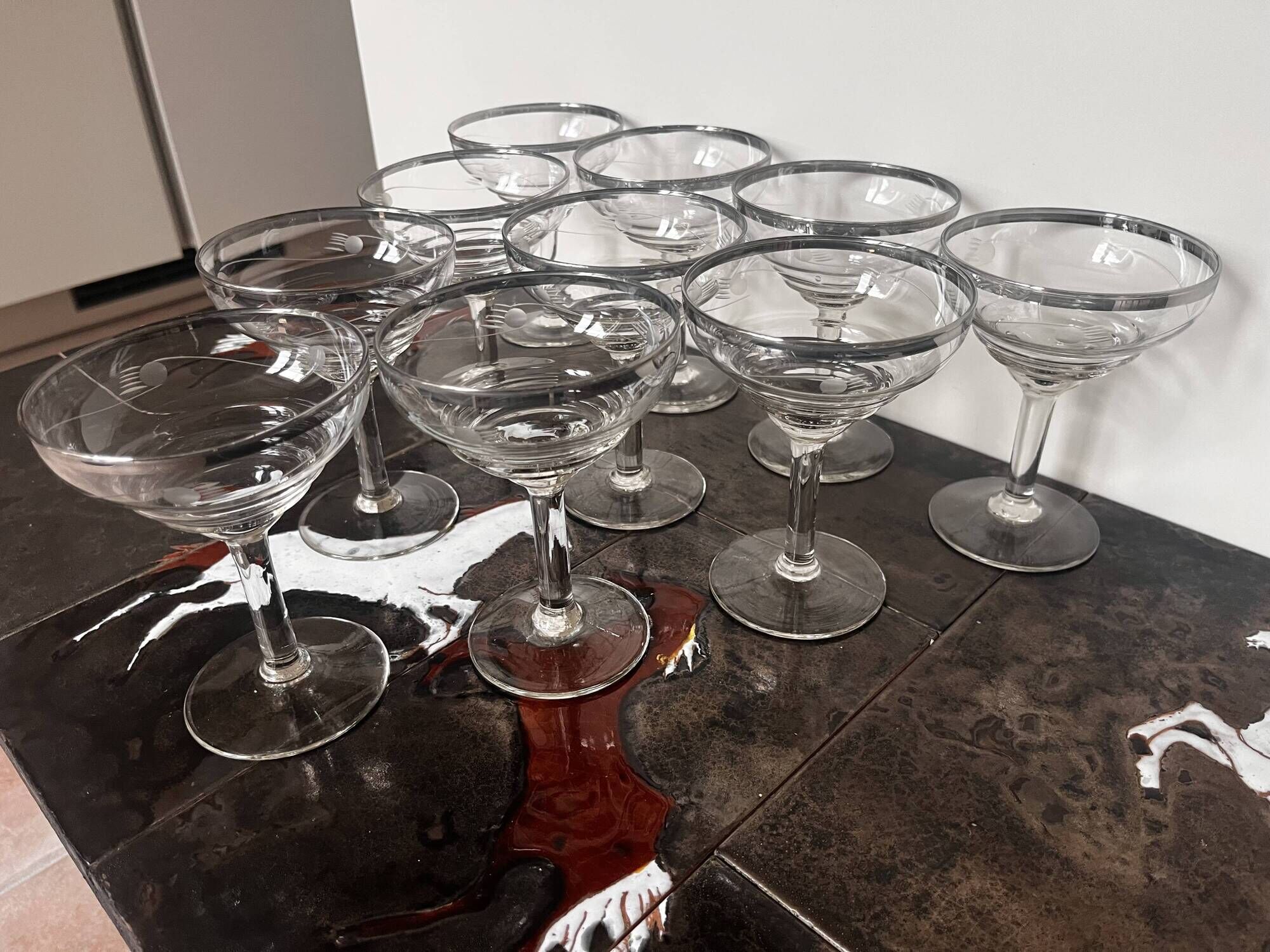 Antique champagne coupes