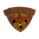 Corner wall lamp in terracotta with fruit decoration, signed D.Chadeau