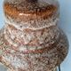 Large foot of openwork ceramic lamp ep 1960