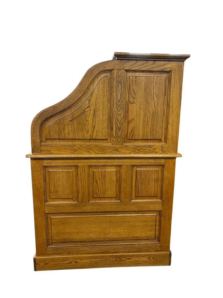 Bureau à rideau américain vintage en bois