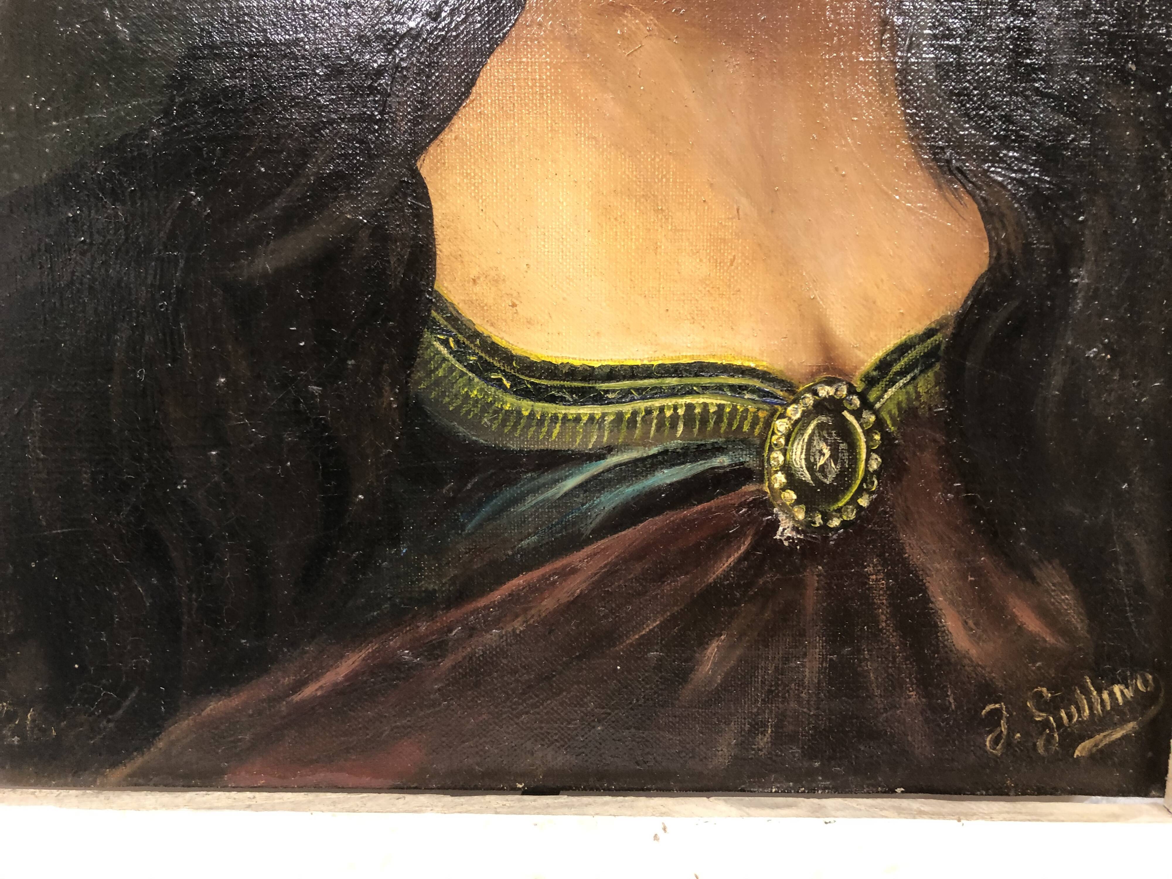 Painting portrait of woman