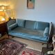 Vintage Louis XVI style blue velvet sofa