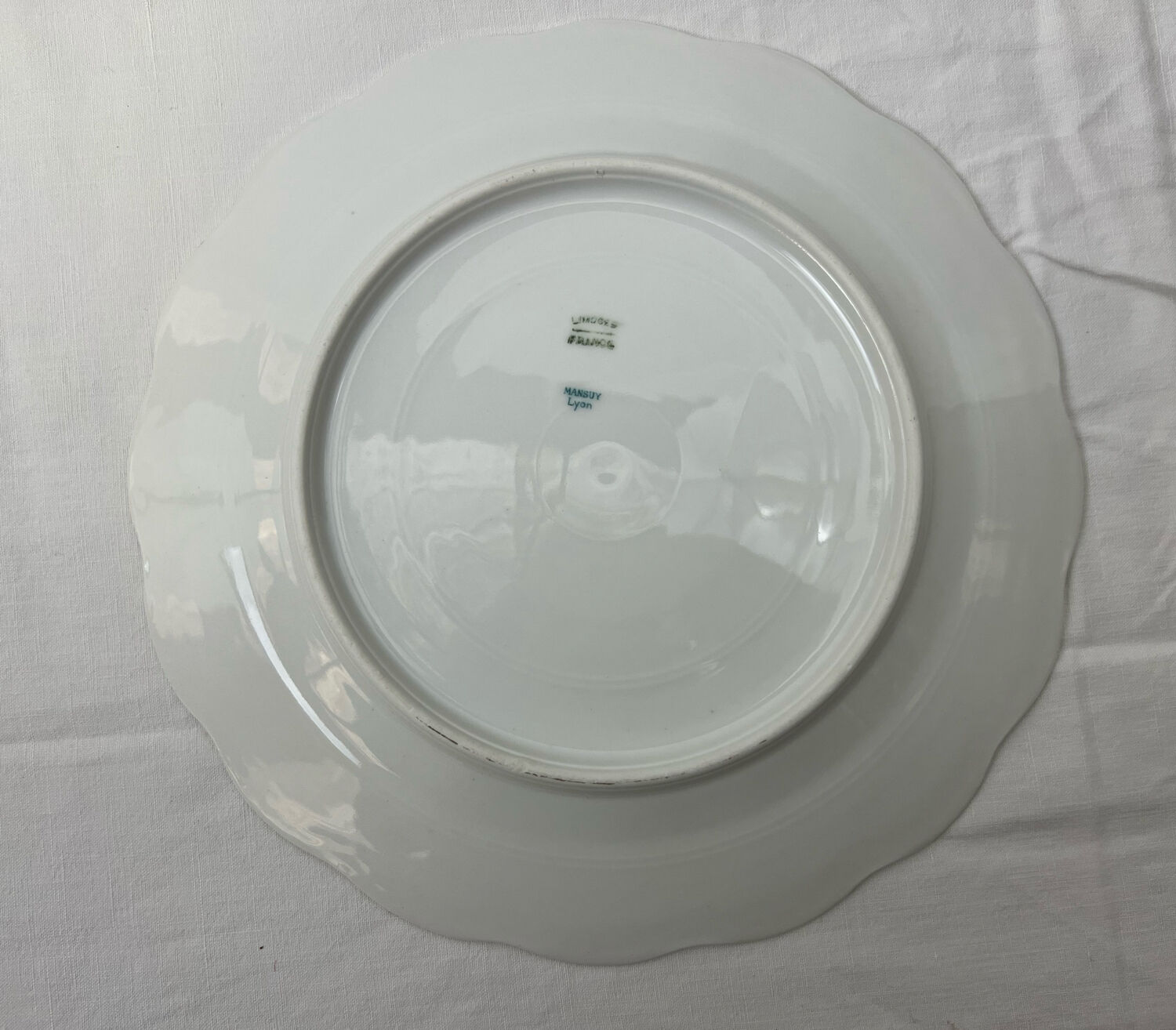 6 flat plates porcelain Limoges shabby flowers