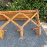 Rattan wall patère coat rack