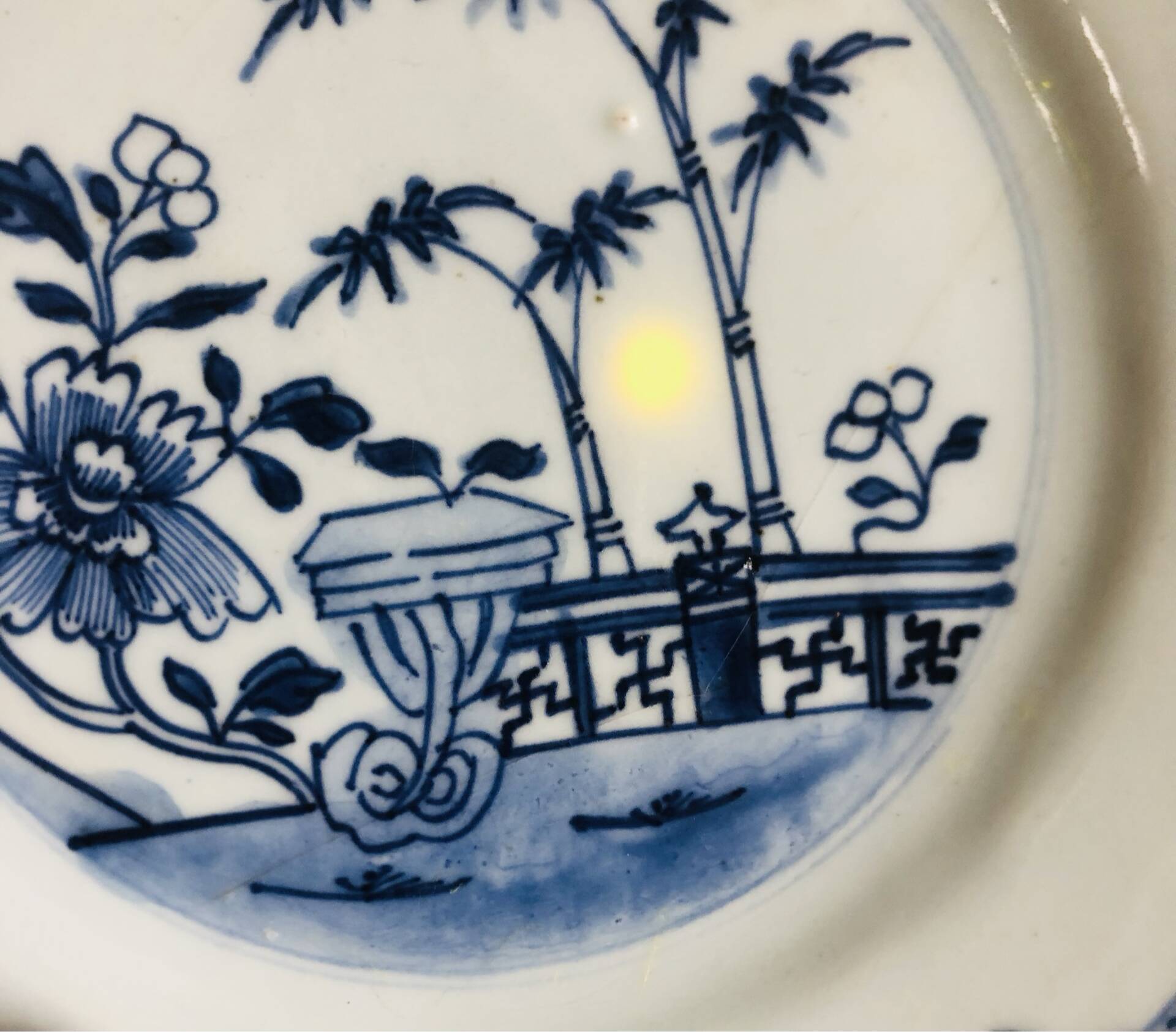 Blue and white porcelain plate from China