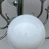 Chrome chandelier 9 opalines