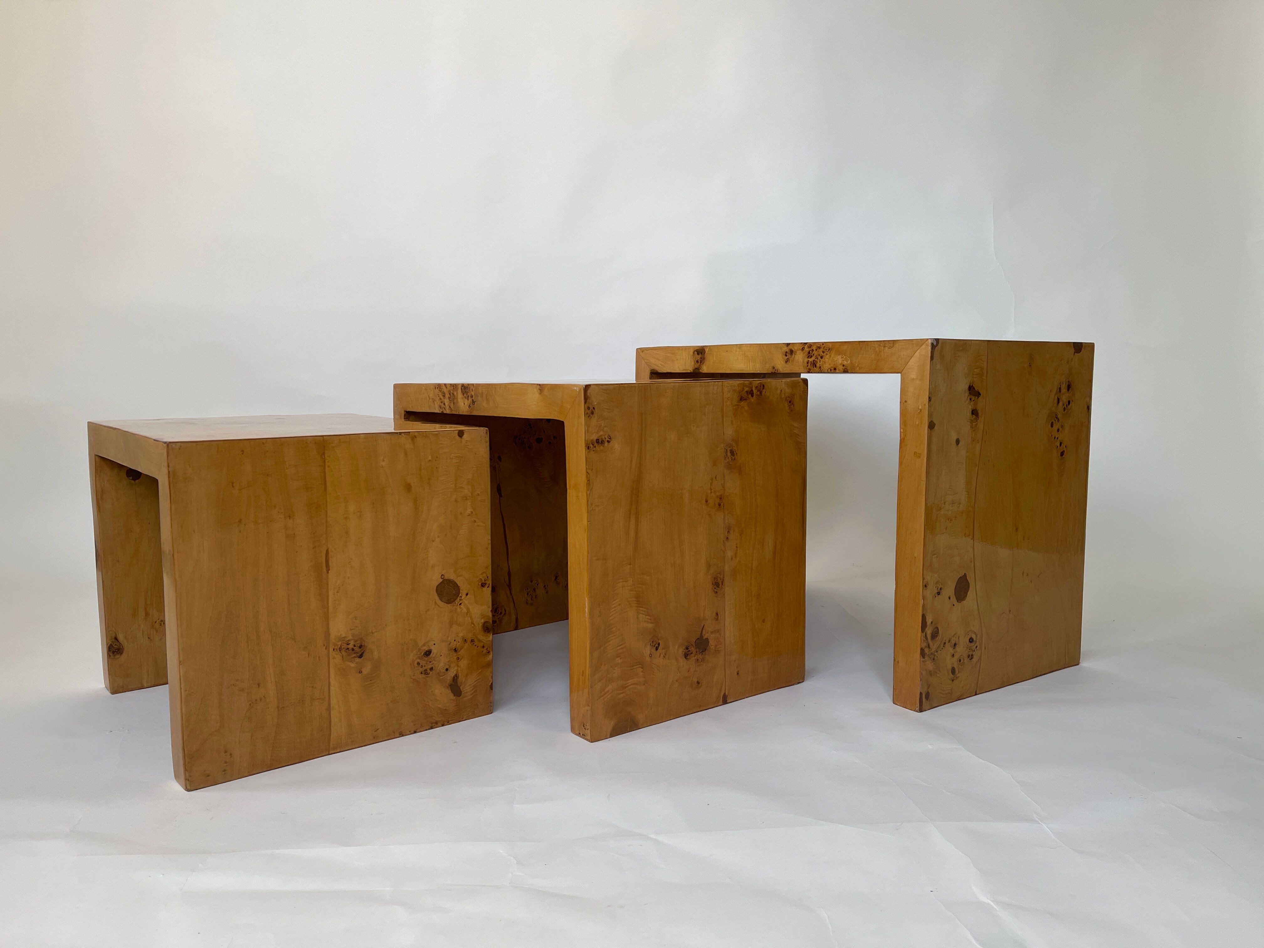 1970s burl nest tables